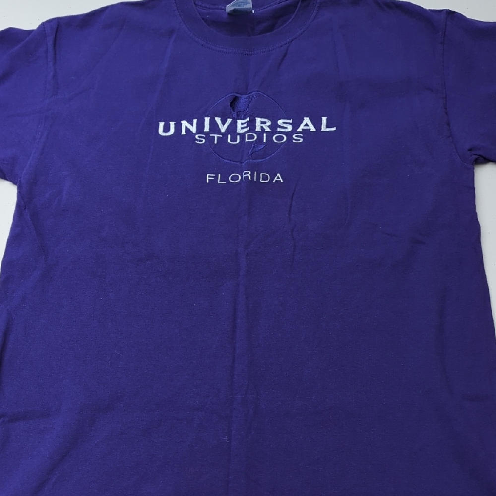 Vintage 90s Purple Universal Studios Tee Embroidered